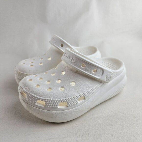Crocs Classic Clog Kids Child 12 White Platform Slip On Sandals Shoes Gently use - Picture 5 of 10